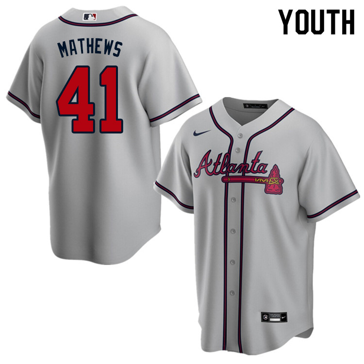 Nike Youth #41 Eddie Mathews Atlanta Braves Baseball Jerseys Sale-Gray